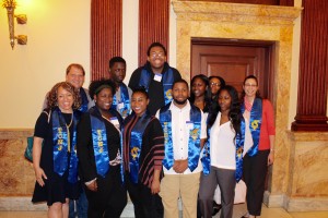 TCNJ staff and student body at the State Capitol in Trenton (Photo by TCNJ EOF)